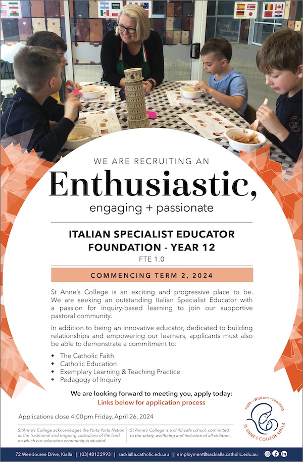 St Anne s College Italian Specialist Teacher Position 2024 Website