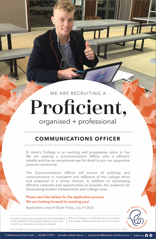 St Annes College Communications and Publications Officer Position May 2023 Website Advert 2