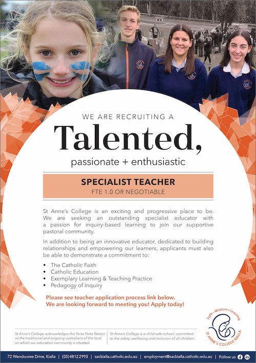 St Annes College Generalist Specialist Teacher Position December 2022 Job Advert