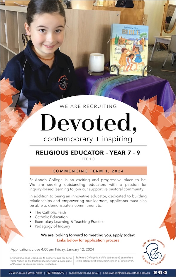 St Annes College SOI RE Teaching Position 2024 website